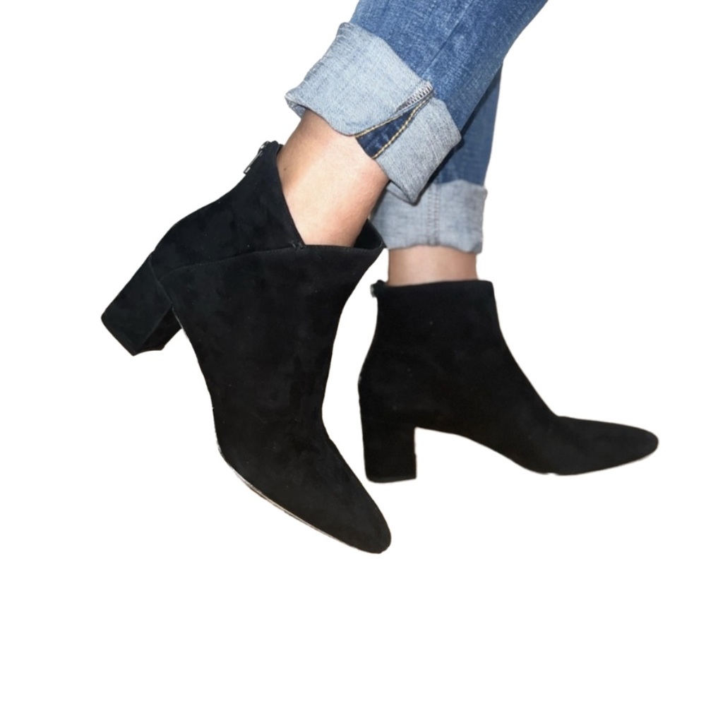 Vince Lora Ankle Booties suede back zipper black size 8.5